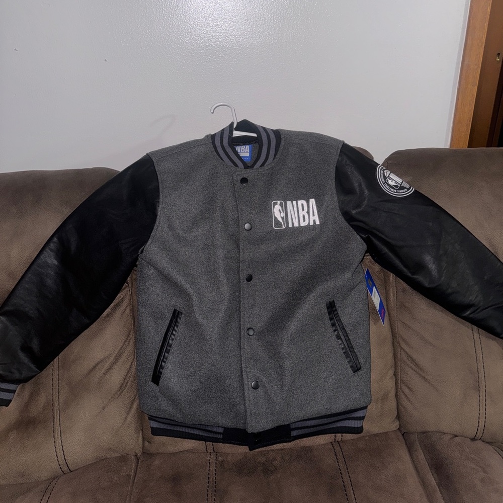 NBA Black and Gray Men's Bomber Jacket